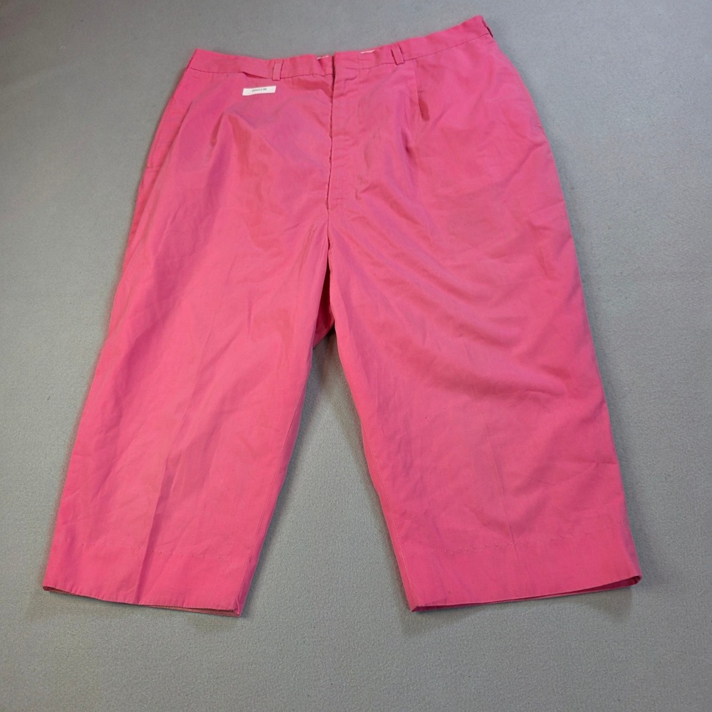 Vintage Harburt Multigard Pink Cropped Pants High Waist Pleated Trouser 36 Waist